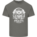 Apocalyptic Survival Skill Skull Gaming Mens Cotton T-Shirt Tee Top Charcoal