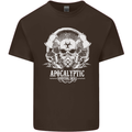 Apocalyptic Survival Skill Skull Gaming Mens Cotton T-Shirt Tee Top Dark Chocolate