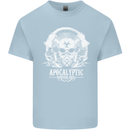 Apocalyptic Survival Skill Skull Gaming Mens Cotton T-Shirt Tee Top Light Blue