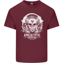 Apocalyptic Survival Skill Skull Gaming Mens Cotton T-Shirt Tee Top Maroon
