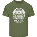 Apocalyptic Survival Skill Skull Gaming Mens Cotton T-Shirt Tee Top Military Green