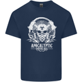 Apocalyptic Survival Skill Skull Gaming Mens Cotton T-Shirt Tee Top Navy Blue