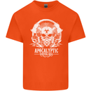 Apocalyptic Survival Skill Skull Gaming Mens Cotton T-Shirt Tee Top Orange