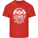 Apocalyptic Survival Skill Skull Gaming Mens Cotton T-Shirt Tee Top Red