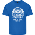 Apocalyptic Survival Skill Skull Gaming Mens Cotton T-Shirt Tee Top Royal Blue