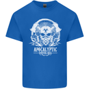 Apocalyptic Survival Skill Skull Gaming Mens Cotton T-Shirt Tee Top Royal Blue