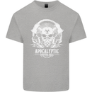 Apocalyptic Survival Skill Skull Gaming Mens Cotton T-Shirt Tee Top Sports Grey