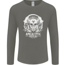 Apocalyptic Survival Skill Skull Gaming Mens Long Sleeve T-Shirt Charcoal