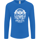 Apocalyptic Survival Skill Skull Gaming Mens Long Sleeve T-Shirt Royal Blue