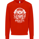 Apocalyptic Survival Skill Skull Gaming Mens Sweatshirt Jumper Bright Red