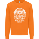 Apocalyptic Survival Skill Skull Gaming Mens Sweatshirt Jumper Orange