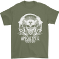 Apocalyptic Survival Skill Skull Gaming Mens T-Shirt Cotton Gildan Military Green