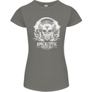 Apocalyptic Survival Skill Skull Gaming Womens Petite Cut T-Shirt Charcoal