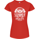 Apocalyptic Survival Skill Skull Gaming Womens Petite Cut T-Shirt Red