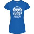 Apocalyptic Survival Skill Skull Gaming Womens Petite Cut T-Shirt Royal Blue
