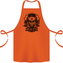 Apocalyptic Survival Skull Gamer Gaming Cotton Apron 100% Organic Orange