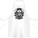 Apocalyptic Survival Skull Gamer Gaming Cotton Apron 100% Organic White