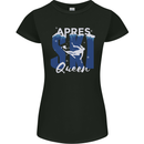 Apres Ski Queen Skiing Winter Sports Womens Petite Cut T-Shirt Black