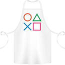 Arcade Game Console Buttons Gaming Gamer Cotton Apron 100% Organic White