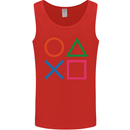 Arcade Game Console Buttons Gaming Gamer Mens Vest Tank Top Red