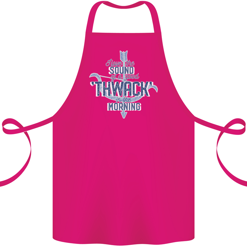 Archery I Love a Good Thwack in the Morning Cotton Apron 100% Organic Pink