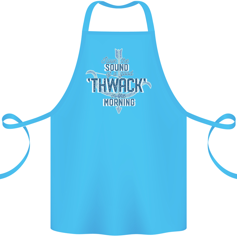 Archery I Love a Good Thwack in the Morning Cotton Apron 100% Organic Turquoise