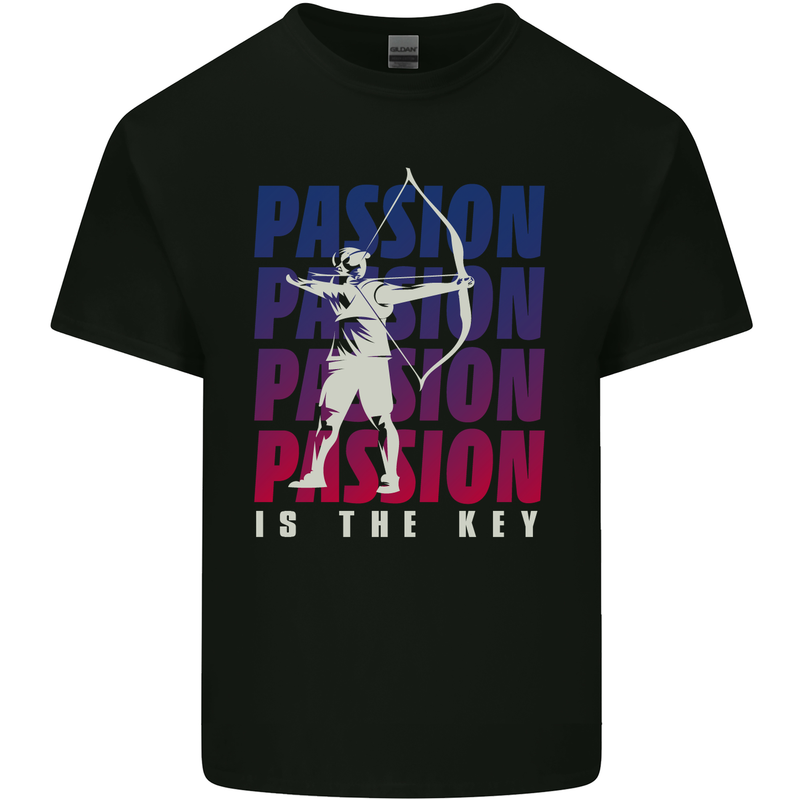 Archery Passion Is the Key Archer Mens Cotton T-Shirt Tee Top Black