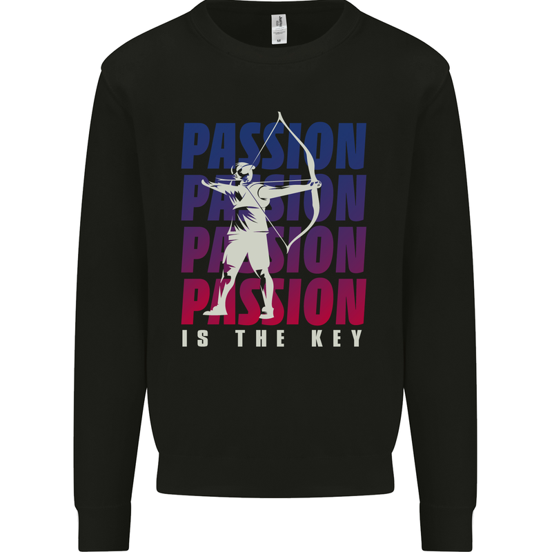Archery Passion Is the Key Archer Mens Sweatshirt Jumper Black