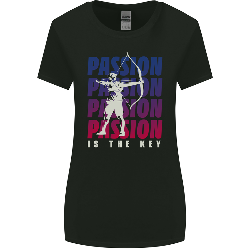 Archery Passion Is the Key Archer Womens Wider Cut T-Shirt Black