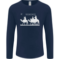 Are We Nearly there Yet? Funny Christmas Mens Long Sleeve T-Shirt Navy Blue