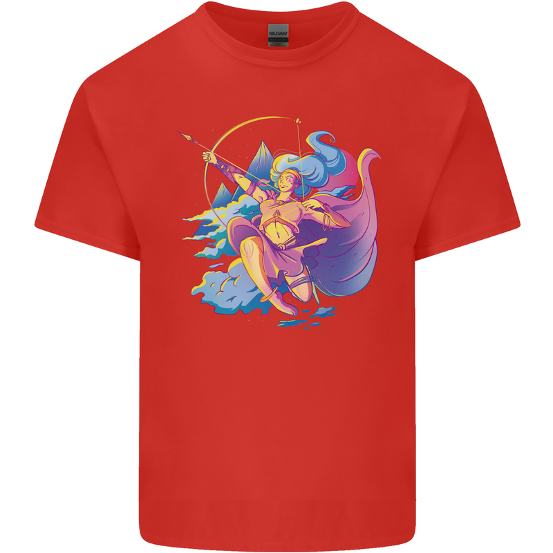Artemis Greek Goddess of Wild Animals Mens Cotton T-Shirt Tee Top Red