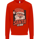 Ask Your Mum If Santa Real Funny Christmas Mens Sweatshirt Jumper Bright Red