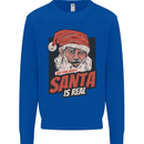 Ask Your Mum If Santa Real Funny Christmas Mens Sweatshirt Jumper Royal Blue