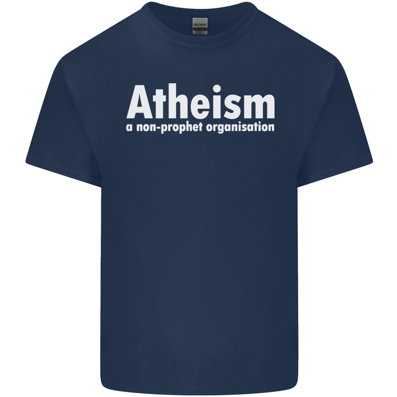 Atheism a Non Profit Organisation Atheist Mens Cotton T-Shirt Tee Top Navy Blue