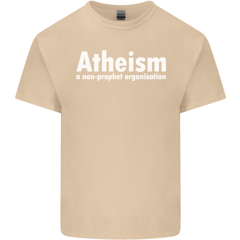 Atheism a Non Profit Organisation Atheist Mens Cotton T-Shirt Tee Top Sand