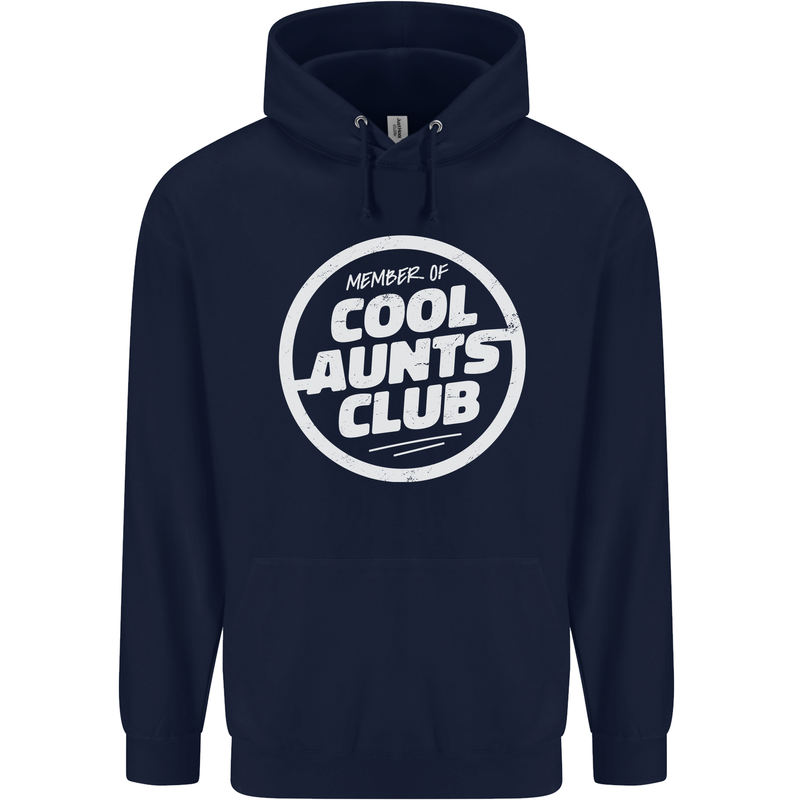 Auntie's Day Member of Cool Aunts Club Mens 80% Cotton Hoodie Navy Blue