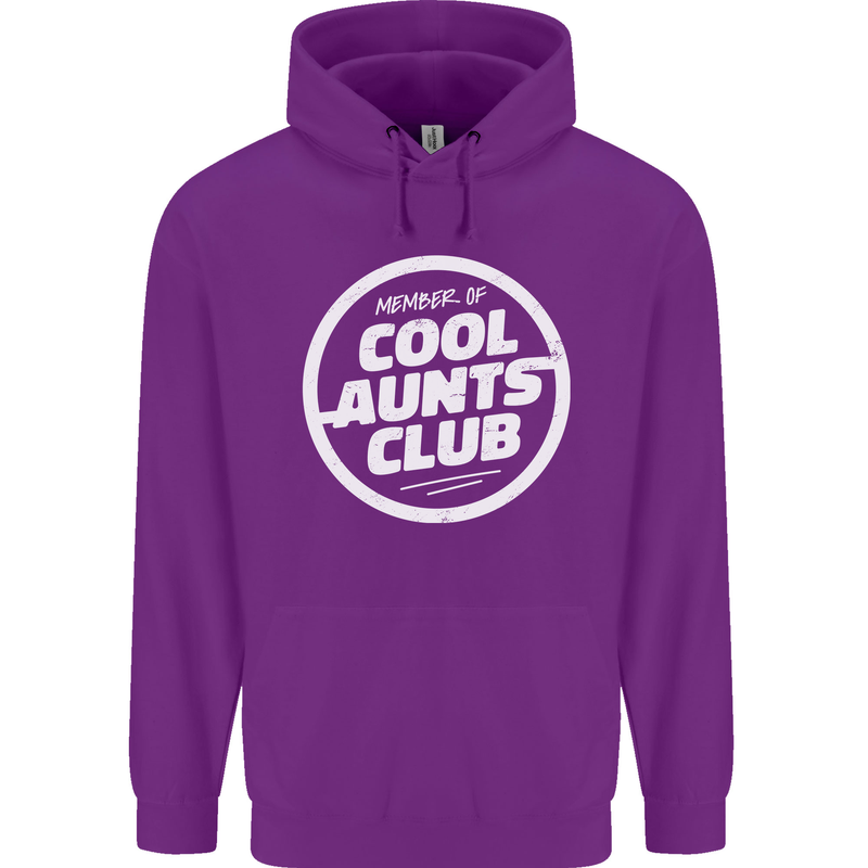 Auntie's Day Member of Cool Aunts Club Mens 80% Cotton Hoodie Purple
