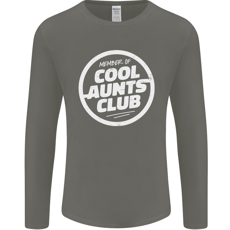 Auntie's Day Member of Cool Aunts Club Mens Long Sleeve T-Shirt Charcoal