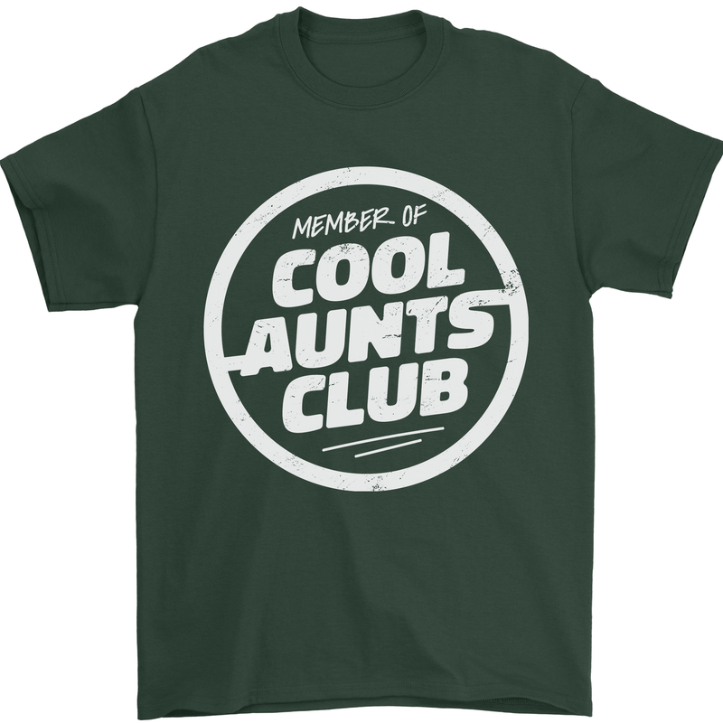 Auntie's Day Member of Cool Aunts Club Mens T-Shirt Cotton Gildan Forest Green