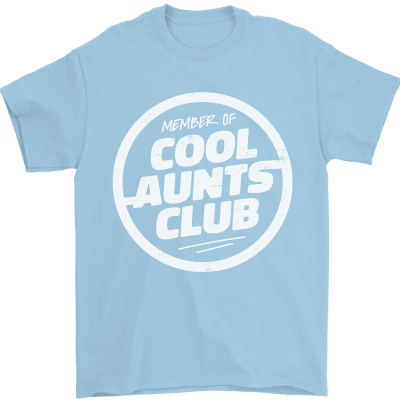 Auntie's Day Member of Cool Aunts Club Mens T-Shirt Cotton Gildan Light Blue