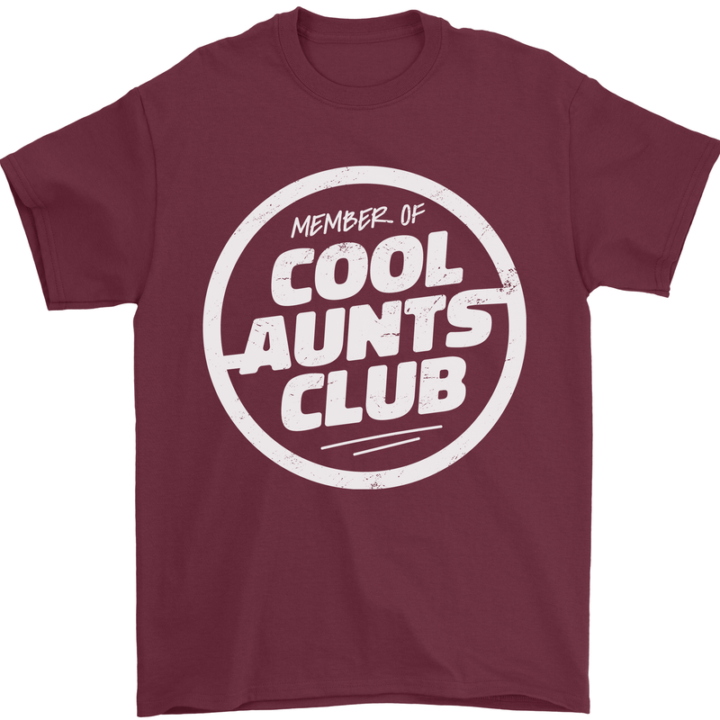 Auntie's Day Member of Cool Aunts Club Mens T-Shirt Cotton Gildan Maroon
