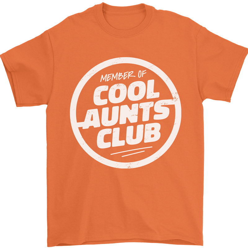 Auntie's Day Member of Cool Aunts Club Mens T-Shirt Cotton Gildan Orange