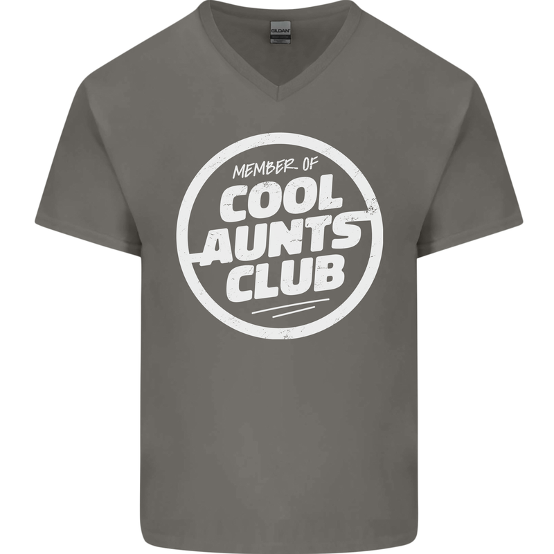 Auntie's Day Member of Cool Aunts Club Mens V-Neck Cotton T-Shirt Charcoal