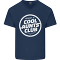 Auntie's Day Member of Cool Aunts Club Mens V-Neck Cotton T-Shirt Navy Blue