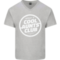 Auntie's Day Member of Cool Aunts Club Mens V-Neck Cotton T-Shirt Sports Grey