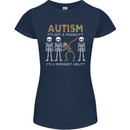 Autism A Different Ability Autistic ASD Womens Petite Cut T-Shirt Navy Blue