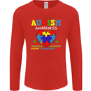 Autism Awareness Autistic Love Accept ASD Mens Long Sleeve T-Shirt Red