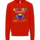 Autism Awareness Autistic Love Accept ASD Mens Sweatshirt Jumper Bright Red