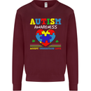 Autism Awareness Autistic Love Accept ASD Mens Sweatshirt Jumper Maroon