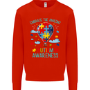Autism Awareness Embrace Amazing Autistic Mens Sweatshirt Jumper Bright Red